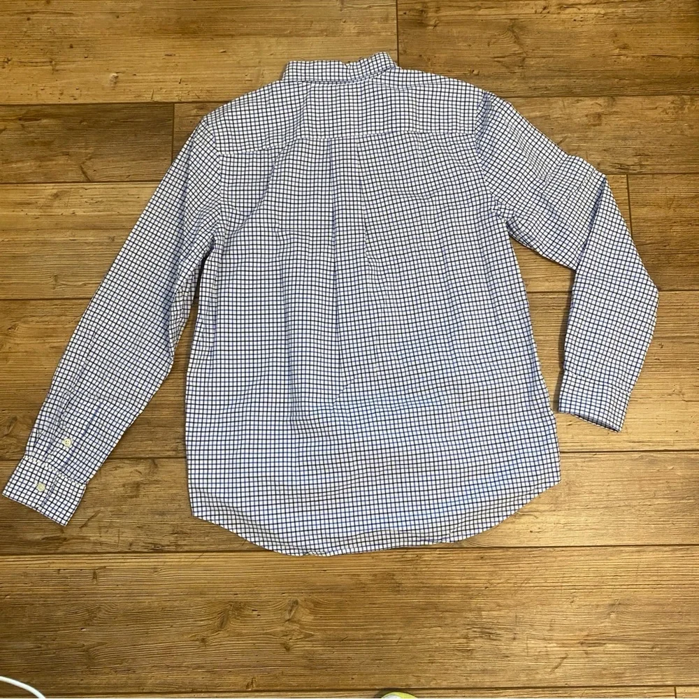Polo Ralph Lauren Big Kid Blue/White Check long sleeve dress shirt Size XL 18-20